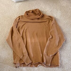 Aerie Cozy Women's Turtleneck Sweater in Camel